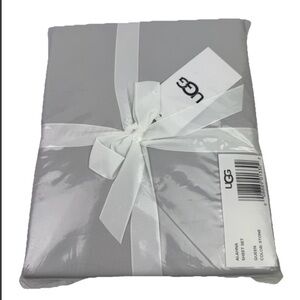 NWT Ugg Alahna Queen Sheet Set Stone Gray Cooling All Season Comfort Bedding